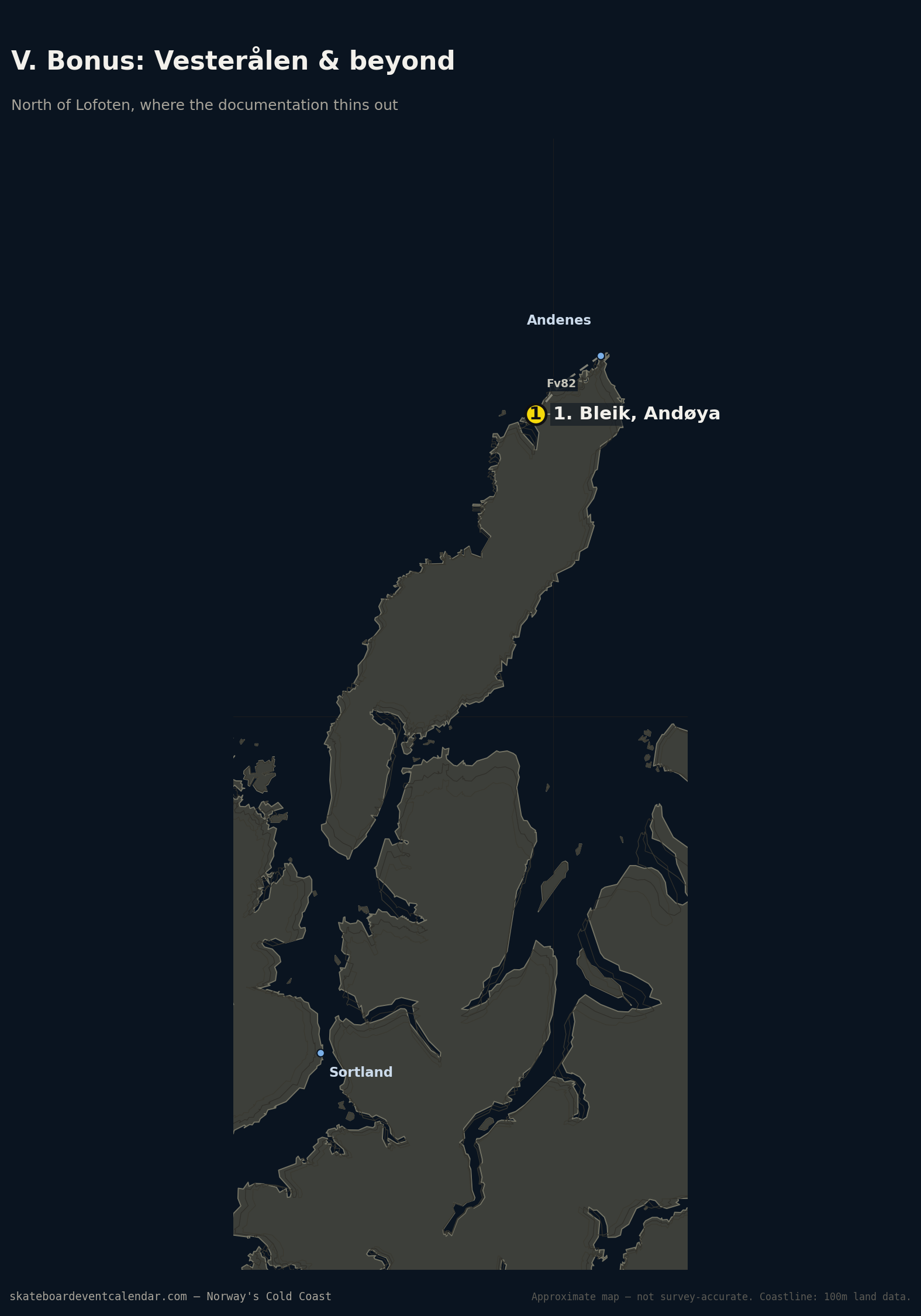 Map of Vesterålen showing Bleik